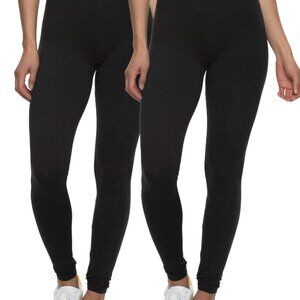 Felina Velvety Soft Lightweight Leggings 2-Pack Size LargeBlack / Large
